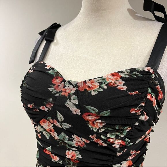 Lily Rose floral Bodycon junior Mini Dress size medium - Picture 2 of 14